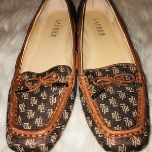 Sz 8 Ralph Lauren Flats Loafers w/leather trimming